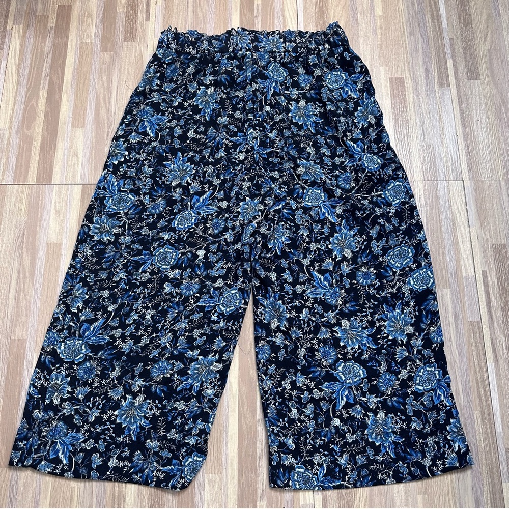 Floral Patterned Wide-Leg Elastic Waist Pants Women’s Size 12 - Picture 8 of 9